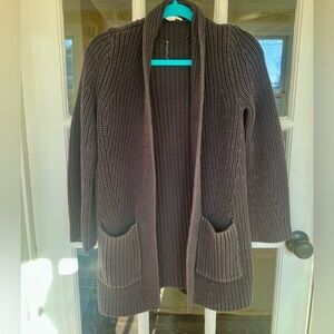 2/$20 ❤️ Loft Dark Grey Cable Knit Open Cardigan Sweater XS